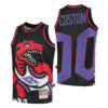 Youth's Toronto Raptors #00 Custom Big Face 2.0 Black Hardwood Classics Jersey - Replica