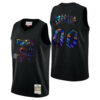 Men's Toronto Raptors #00 Custom Hardwood Classics Iridescent Logo Holographic Black Jersey - Replica