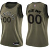 Woman's Custom Toronto Raptors Swingman Green Salute to Service Jersey - Replica