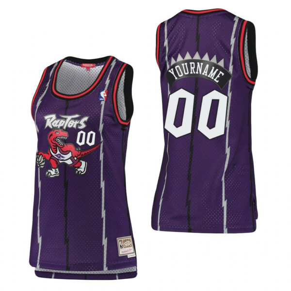 Woman's Toronto Raptors #00 Custom Hardwood Classics Purple 1998-99 Swingman Jersey - Replica