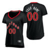 Woman's Toronto Raptors Custom #00 Statement Edition Fast Break Jersey Black - Replica