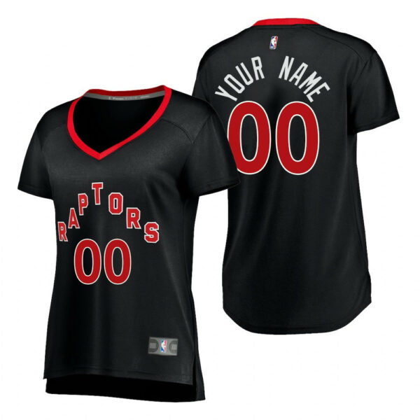 Woman's Toronto Raptors Custom #00 Statement Edition Fast Break Jersey Black - Replica