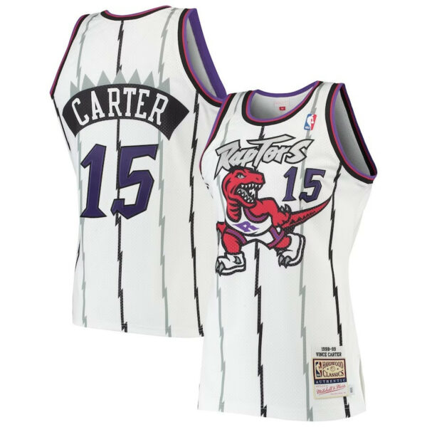 Woman's Vince Carter Toronto Raptors Hardwood Classics 1998-99 Jersey - White - Replica