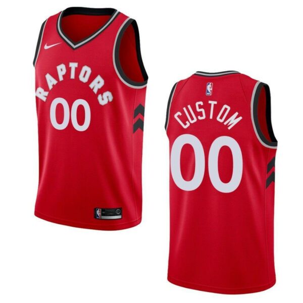 Men's Toronto Raptors #00 Custom Icon Swingman Jersey - Red , Basketball Jersey - Replica