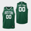 Youth's Boston Celtics #00 Custom Icon Vistaprint Patch Kelly Green 2020-21 Jersey - Replica