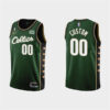 Youth's Boston Celtics #00 Custom Green 2022-23 City Edition Stitched Basketball Jersey - Replica