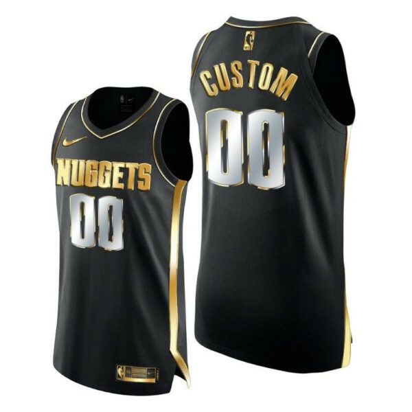 Men's Denver Nuggets Custom Golden Limited Edition Black Jersey 2020-21 - Replica