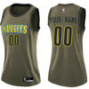 Woman's Custom Denver Nuggets Swingman Green Salute to Service Jersey - Replica