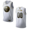 Men's Denver Nuggets #00 Custom Golden Edition Jersey - White , Basketball Jersey - Replica