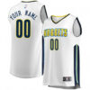 Men's Custom Denver Nuggets Swingman White Fast Break Jersey - Association Edition - Replica