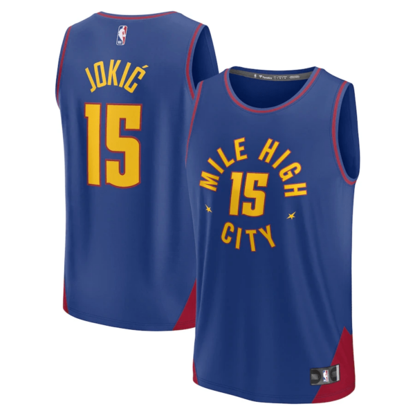 Woman's Nikola Jokic Denver Nuggets 2022/23 Fast Break Player Jersey - Statement Edition - Blue - Replica