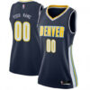 Woman's Custom Denver Nuggets Swingman Navy Jersey - Icon Edition - Replica