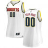 Woman's Custom Denver Nuggets White Fast Break Jersey - Association Edition - Replica