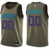 Youth's Custom Charlotte Hornets Swingman Green Salute to Service Jersey - Replica