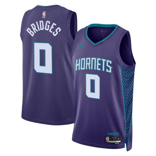 Youth's Charlotte Hornets #00 Custom 2022/23 Statet Edition Swingman Jersey - Purple - Replica