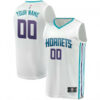 Men's Custom Charlotte Hornets Swingman White Brand Fast Break Jersey - Association Edition - Replica