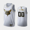 Men's Charlotte Hornets #00 Golden Edition Custom Jersey - White - Replica