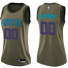 Woman's Custom Charlotte Hornets Swingman Green Salute to Service Jersey - Replica