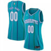 Woman's Custom Charlotte Hornets Swingman Aqua Hardwood Classics Jersey - Replica