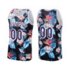 Youth's Custom Los Angeles Lakers Black Jersey Floral Fashion Hardwood Classics - - Replica