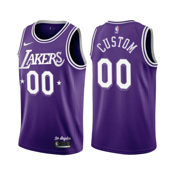 Youth's Los Angeles Lakers Custom 2021-22 City Edition Purple Jersey Throwback 60s - Replica