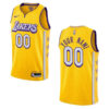 Youth's 2019-20 Los Angeles Lakers #00 Custom City Edition Swingman Jersey - Yellow -