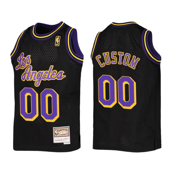 Youth's Los Angeles Lakers Custom Reload Black Jersey Throwback - Replica