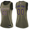 Woman's Custom Los Angeles Lakers Swingman Green Salute to Service Jersey -