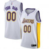 Men's Custom Los Angeles Lakers Swingman White Jersey - Association Edition - Replica