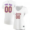 Woman's Custom Los Angeles Lakers Swingman White Fast Break Jersey - Association Edition - Replica