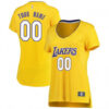 Woman's Custom Los Angeles Lakers Swingman Gold Fast Break Jersey - Icon Edition - Replica