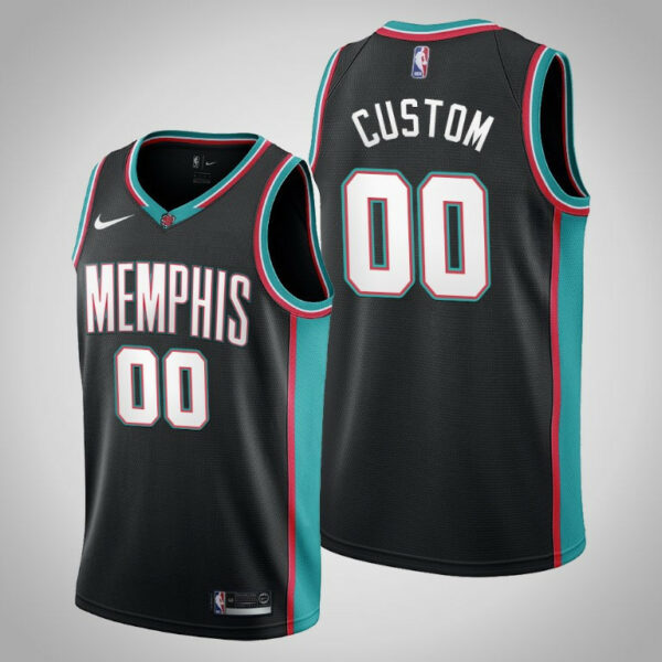 Youth's Memphis Grizzlies 20th Season Classic Black Custom 2021 Jersey - - Replica