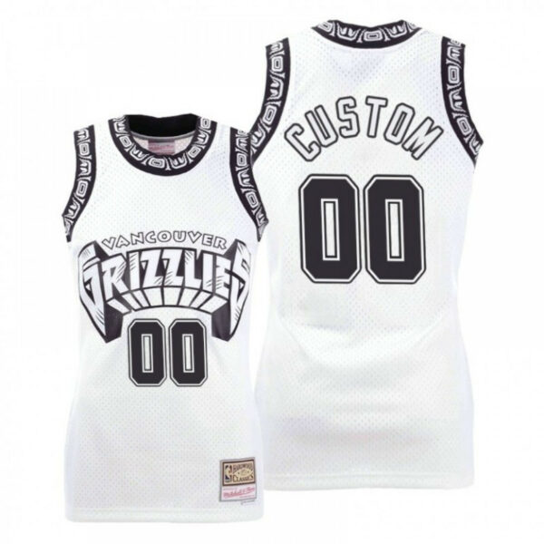 Youth's MEMPHIS GRIZZLIES CUSTOM CONCORD COLLECTION WHITE HERITAGE CLASSIC JERSEY - - Replica