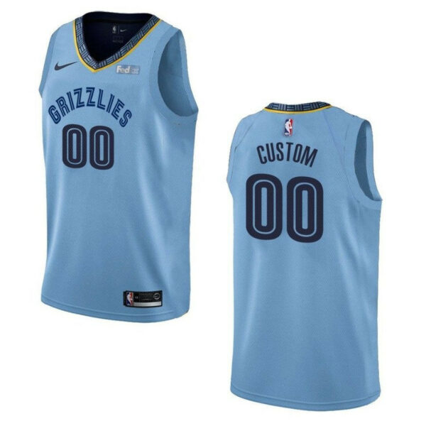 Youth's MEMPHIS GRIZZLIES #00 CUSTOM STATET SWINGMAN JERSEY - BLUE , BASKETBALL JERSEY - Replica