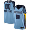 Youth's Custom Memphis Grizzlies Swingman Light Blue Jersey - Statet Edition - Replica