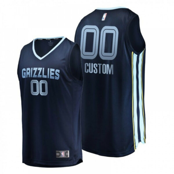 Youth's CUSTOM MEMPHIS GRIZZLIES #00 NAVY ICON REPLICA JERSEY -