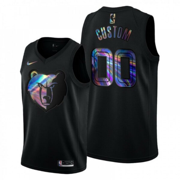 Men's MEMPHIS GRIZZLIES CUSTOM IRIDESCENT HWC COLLECTION BLACK 2021 LIMITED JERSEY - Replica