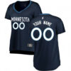 Woman's Custom Minnesota Timberwolves Swingman Navy Fast Break Jersey - Icon Edition - Replica