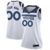 Woman's Custom Minnesota Timberwolves Swingman White Jersey - Association Edition - Replica