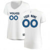 Woman's Custom Minnesota Timberwolves Swingman White Fast Break Jersey - Association Edition - Replica