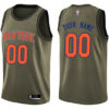 Youth's Custom New York Knicks Swingman Green Salute to Service Jersey - Replica