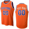 Youth's New York Knicks Orange Custom Replica Basketball Jersey