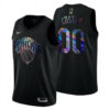 Men's New York Knicks Custom Iridescent Holographic Jersey #00 Black - Replica