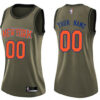 Woman's Custom New York Knicks Swingman Green Salute to Service Jersey - Replica