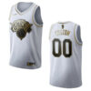 Men's New York Knicks #00 Custom Golden Edition Jersey - White - Replica