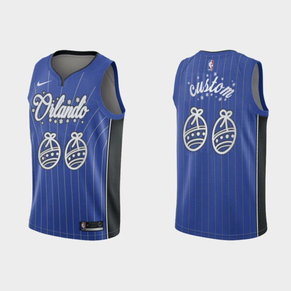 Youth's Orlando Magic Custom No.00 Santa Clause Jersey Blue Christmas Gift for - Replica