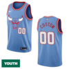 Youth's 2019-20 Chicago Bulls #00 Custom City Edition Swingman- Blue Jersey - Replica