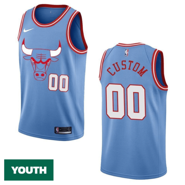 Youth's 2019-20 Chicago Bulls #00 Custom City Edition Swingman- Blue Jersey - Replica