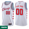 Youth's Custom Chicago Bulls Swingman White Jersey - City Edition - Replica