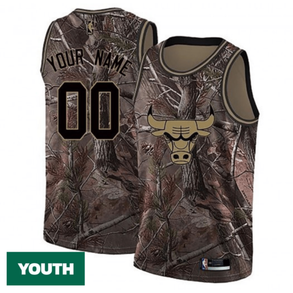 Youth's Custom Chicago Bulls Swingman Camo Realtree Collection Jersey - Replica